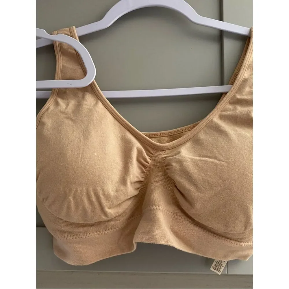 Rhonda Shear Seamless Support Bralette - White and Nude and Black in size XL
